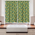 thumbnail image 2 of Ambesonne Banana Kitchen Curtains, Retro Style Hawaiian Farm, 55"x45", Mustard Pale Blue Fawn, 2 of 3