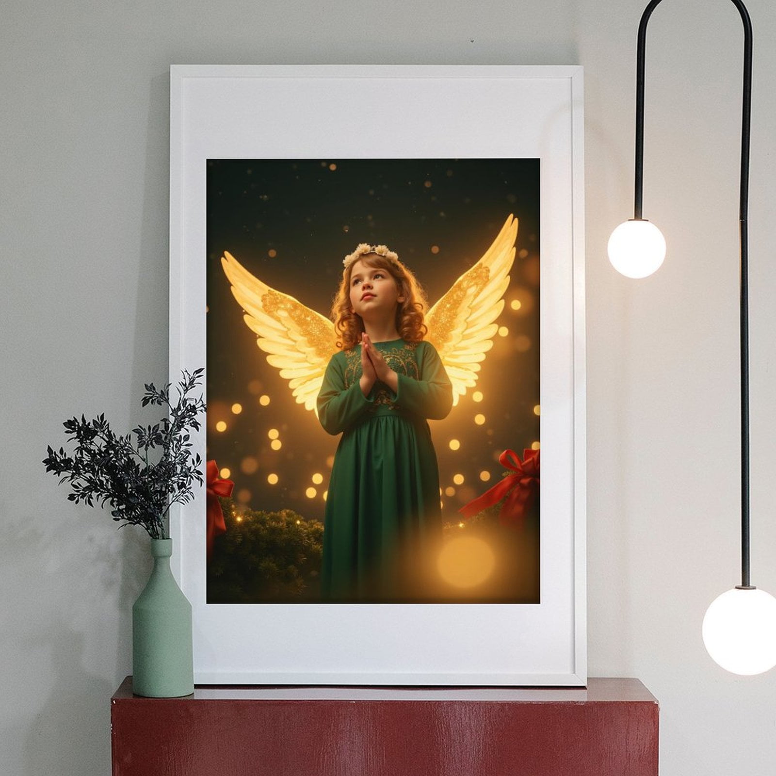 Diamond Art Kit for Adults, Angel Glowing Wings Christmas Diamond Painting for Adults Beginners, 5D DIY Diamond Art Painting Kits, Colorful Diamond Painting Craft for Home Decor 12x16