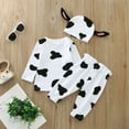 thumbnail image 5 of WOYY Cow Co_stume Baby Boys Girls Cow T-Shirt Pants Hat 3Pcs Outfits, Sizes 0-18 Months, 5 of 8