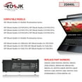 thumbnail image 3 of New ZO04XL 15.2V 64Wh Laptop Battery Replacement for HP ZBook Studio G3 G4 Mobile Workstation ZO04 ZO06 ZO06XL 808396-421 808450-001 808450-002 HSTNN-CS8C HSTNN-C88C HSTNN-LB6W HSTNN-KB6W 4210mAh, 3 of 8