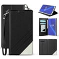 thumbnail image 1 of for 6.1" Samsung Galaxy S10 Lite Luxury Infolio C Type Hybrid Grip Anti-Slip Dust Debris Protection Shock Absorption Foldable Landscape Mode Leather Strap Credit Card Slot Wallet Case [BlackWhite], 1 of 4