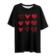 thumbnail image 3 of Qxiansh Valentines Day Womens Plus Size Tops Heart Graphic T-Shirts for Women Short Sleeve Pullover Tunic Shirts, 3 of 4