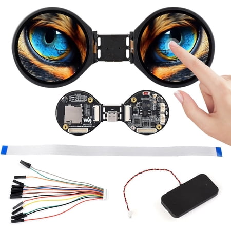 ESP32-S3 1.28inch Double Eye Round LCD AIoT Development Board, with Dual 1.28inch IPS Displays, 240 × 240 Resolution, Dual-core 240MHz Processor, Wi-Fi/Bluetooth 5 Support, with Touch