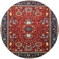 thumbnail image 1 of Ahgly Company Indoor Round Mid-Century Modern Cranberry Red Oriental Area Rugs, 3' Round, 1 of 6