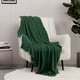 thumbnail image 1 of Manta tejida con diseño bohemio de Blanket CREVENT, 127 x 152 cm, color verde suave, 1 of 5