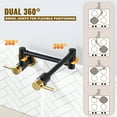 thumbnail image 5 of WOWOW Brass Wall Mounted Pot Filler Faucet with Double Joint Swing Arms, Commercial Kitchen Pot Faucet in Black and Gold, 5 of 6
