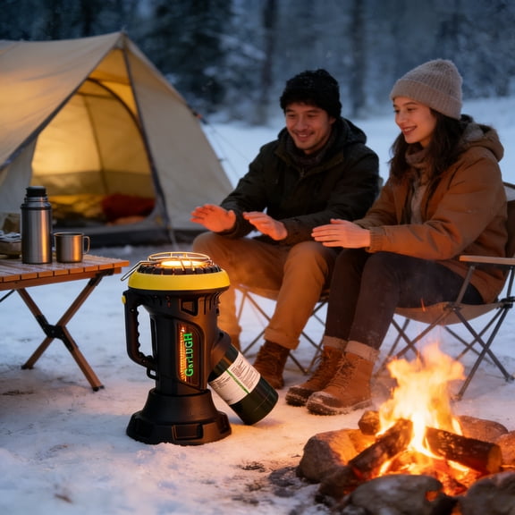 Fehomix 4000 BTU Portable Propane Heater for Indoor/Outdoor, with ODS & Tip-Over Safety, 45° or 90° for Heat & Cooking, 5.5Hrs, Lightweight for Camping Garage Patio (95 Sq.Ft)