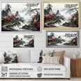 thumbnail image 4 of Designart "River Landscape in Grey China I" Landscapes Framed Wall Art Decor - Traditional Red China Hallway Framed Wall Art Decor, 4 of 6