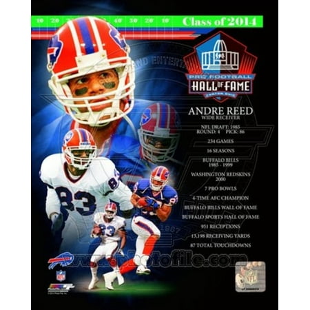 Signed 16x20 Hall Of Fame - Andre Reed 2014 Hall of Fame Composite Sports Photo