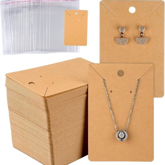 Earring Display Cards Holder for Earrings, Necklaces 100 Pcs