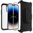 thumbnail image 5 of OtterBox iPhone 14 Pro Max (Only) Defender Series XT Clear Case, Black Crystal (Clear/Black), Holster Clip Included, Screenless - Rugged, Snaps to MagSafe, Lanyard Attachment, Non-Retail Packaging, 5 of 8