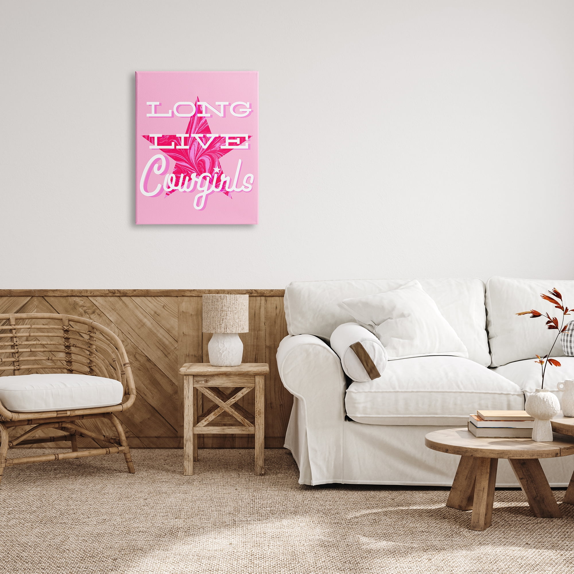 Stupell Industries Long Live Cowgirls Phrase Abstract Painting Gallery Wrapped Canvas Print Wall Art, 24 x 30