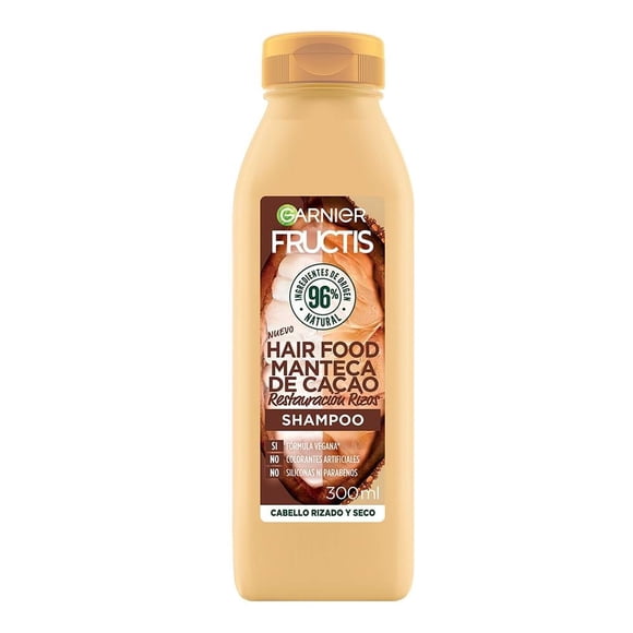 Shampoo Fructis Hair Food Manteca de Cacao para cabello rizado 300 ml