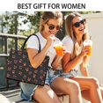 thumbnail image 5 of Large Capacity Tote Bag,Spooky Pumpkin Faces Halloween Pattern Handbag Fashion Luxury Tote Bag,15.7"x13"x 5.1" Inches,Laptop Compatible, 5 of 6