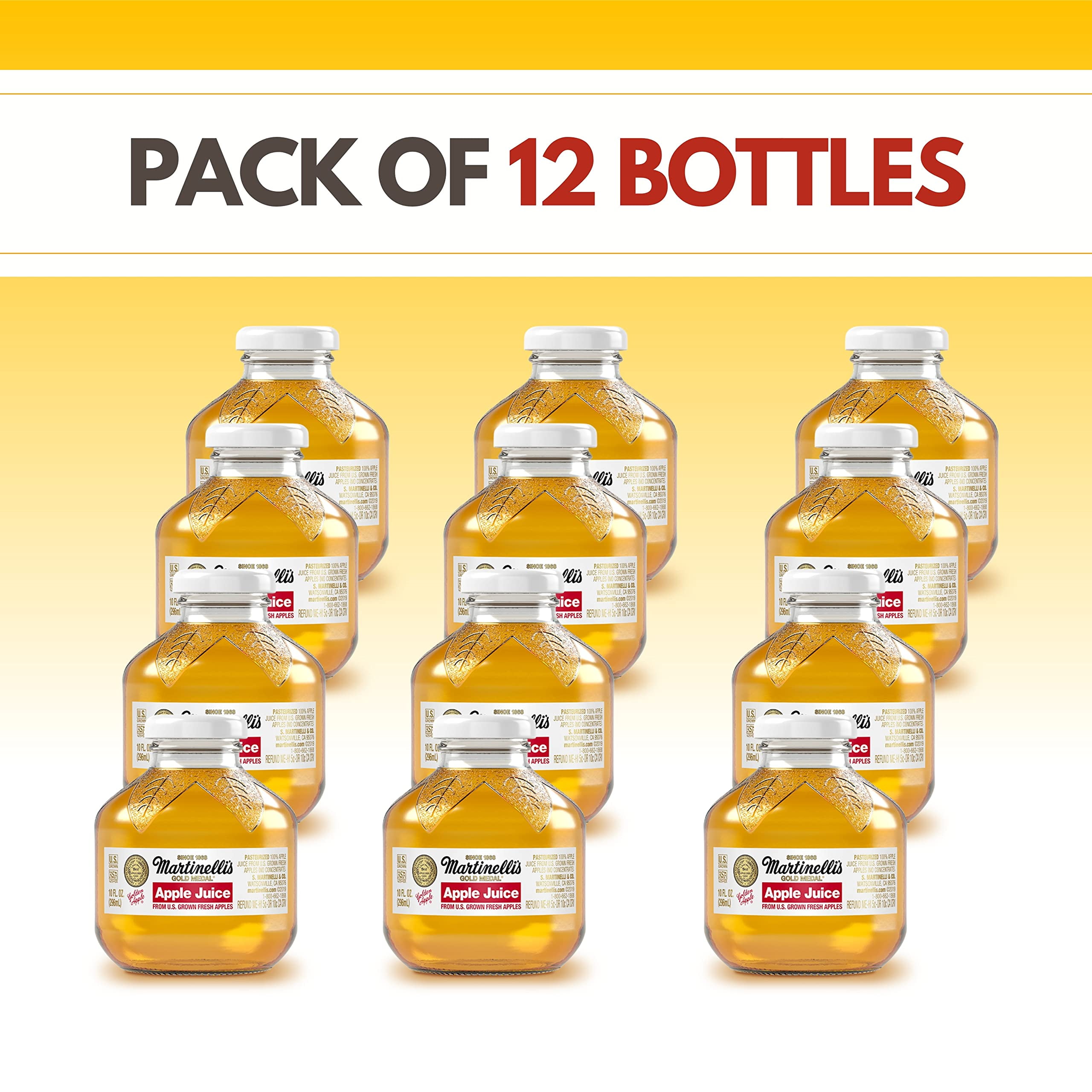Martinelli's 100% Pure Apple Juice, 10 Ounce (Pack of 12)