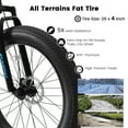 thumbnail image 5 of Ecarpat 26 Inch Fat Tires Mountain Bike, 4-Inch Wide Wheel, 21-Speed Disc Brakes, Mens Womens Trail Beach Snow Commuter City Mountain Bike, Carbon Steel Frame Front Fork Bicycles, 5 of 7