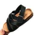thumbnail image 4 of eileial Girls Boys Sandals with Cork Footbed Adjustable Buckle Summer Open Toes Flat for Kids Toddler,Black 1, 4 of 6