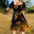 thumbnail image 3 of orange monarch butterflys Sleeveless Dress women dress women's summer dress 2024, 3 of 6