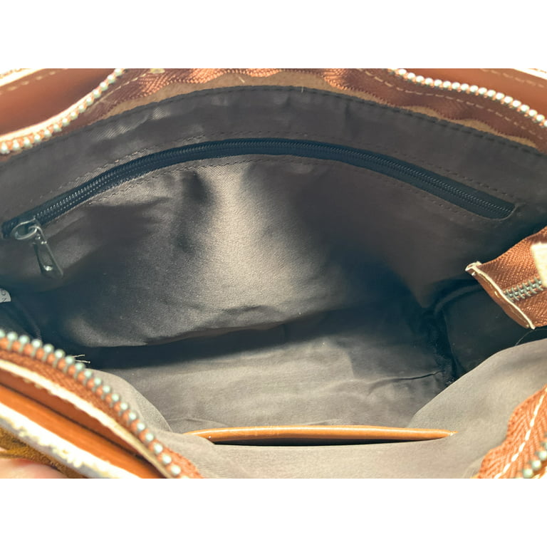 Cowhide Crossbody Purse with Fringes Western Handbag Clutch Dark