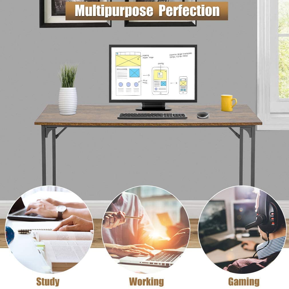 PayLessHere 47 inch Computer Desk Modern Writing Desk, Simple Study Table, Industrial Office Desk, Sturdy Laptop Table for Home Office, Vintage