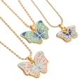 thumbnail image 2 of Sunyuer Golden 18K Gold-Plated Stainless Steel Enamel Butterfly Pendant Necklace for Women - Chic & Colorful, 2 of 9