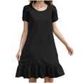 thumbnail image 1 of Liquidation d'Été 2025! Robe Grande Taille pour Femmes, Robe d'Été en Solde pour Femmes, Robe Longue en Coton et Lin avec Ourlet à Volants, 1 of 5