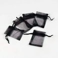 thumbnail image 2 of 100 bolsas de organza para regalos, bolsitas de malla para joyas, ideales para bodas, fiestas y dulces. Color negro. Medidas: 7 x 5 x 0,2 cm., 2 of 2