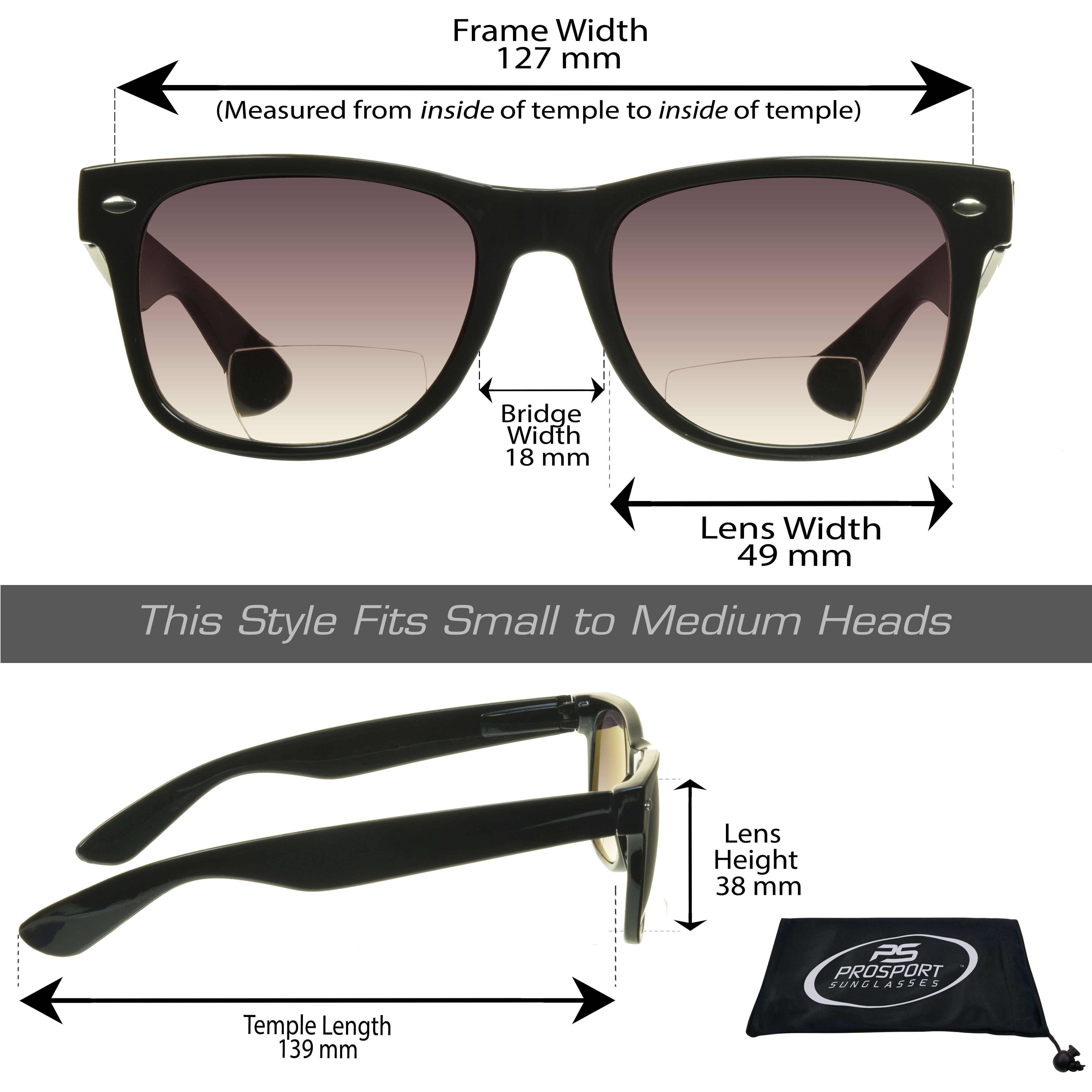 proSPORT BIFOCAL Sunglass Reader Horn Rimmed Men Women Smoke & Blue Light Blocker