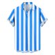 thumbnail image 4 of Ceisia Men's Vertical Stripe Short Sleeve Button Down Casual Shirt for Beach Vacation Sky Blue L Gifts, 4 of 7