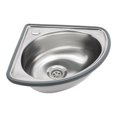 thumbnail image 1 of Wall Mount Kitchen Sink, Stainless Steel Triangle Wash Basin, Small Bathroom Corner Basin Sinks, Single Bowl Sink for Kitchen RV Caravan Camper Boat, 1 of 4