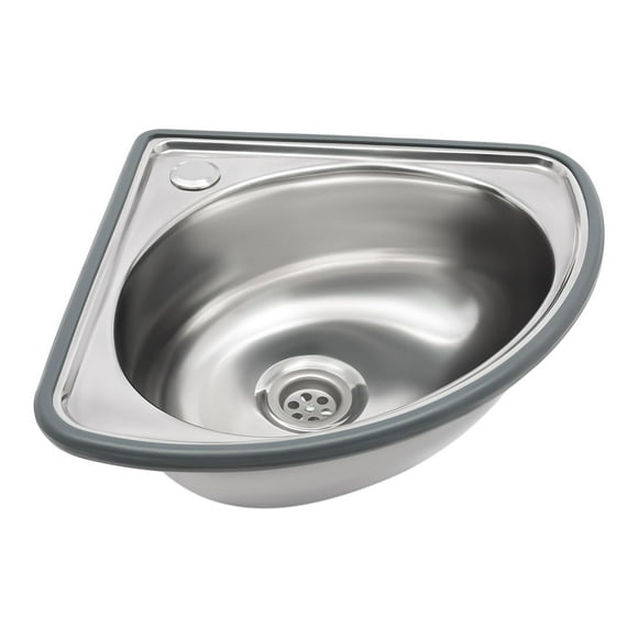 Wall Mount Kitchen Sink, Stainless Steel Triangle Wash Basin, Small Bathroom Corner Basin Sinks, Single Bowl Sink for Kitchen RV Caravan Camper Boat