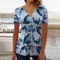 thumbnail image 1 of Qiopertar Tunique Basique à Manches Courtes Imprimée Col en V Froncée Corset Plissé Blouses Grandes Économies de Vacances! à Moins de 5$ jusqu'à 90 % de Réduction, 1 of 5