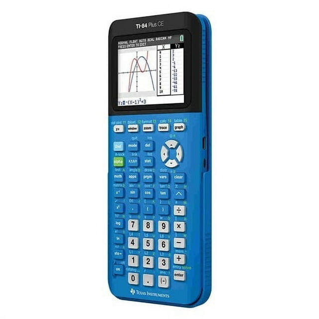 Pre-Owned Texas Instruments TI-84 Plus CE Graphing Calculator, Bionic Blue, 3-Pack, Rechargeable, High School and College