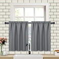 thumbnail image 1 of GlowSol Kitchen Curtains 30"W x 24"L Farmhouse Waterproof Waffle Weave Blackout Cafe Curtain for Bathroom, Gray, 2 Panels, 1 of 6