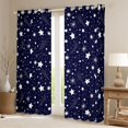 thumbnail image 2 of Feelyou Cartoon Stars Child Curtains Pack of 2 (42x84 Each), Dreamy Starry Sky Galaxy Curtains Blackout, Navy Horoscope Theme Bedroom Curtains, Living Room Curtains Decor, 2 of 6