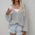 thumbnail image 5 of Lilgiuy Women's Sweater Coat Top Cardigan Loose Hollow Out Long Sleeve Coat，Gray,8 Winter Clothes for 2022, 5 of 5