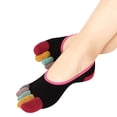 thumbnail image 2 of Womens 5 Toe Colorful Yoga Sport Non Slip Soft Breathable Massage Toe Socks, 2 of 3