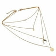 thumbnail image 2 of Guodhu Bohemia Sun and Moon Layered Y Choker Necklace Crescent Moon Necklace Gold Coin Disc Moon Charm Pendant Necklace for Women, 2 of 9