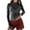 Black, variant on Luxalzxs Sexy Mesh Top for Women Long Sleeve Mock Neck See-Through Tops Arm Shaper Sheer Mesh Casual Blouse Shirt