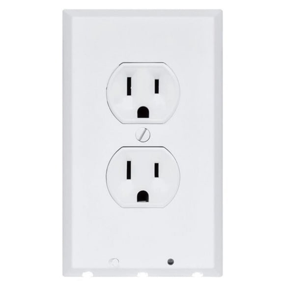 Couvercle de sortie blanc non métallique pour prise double Vision Lighted