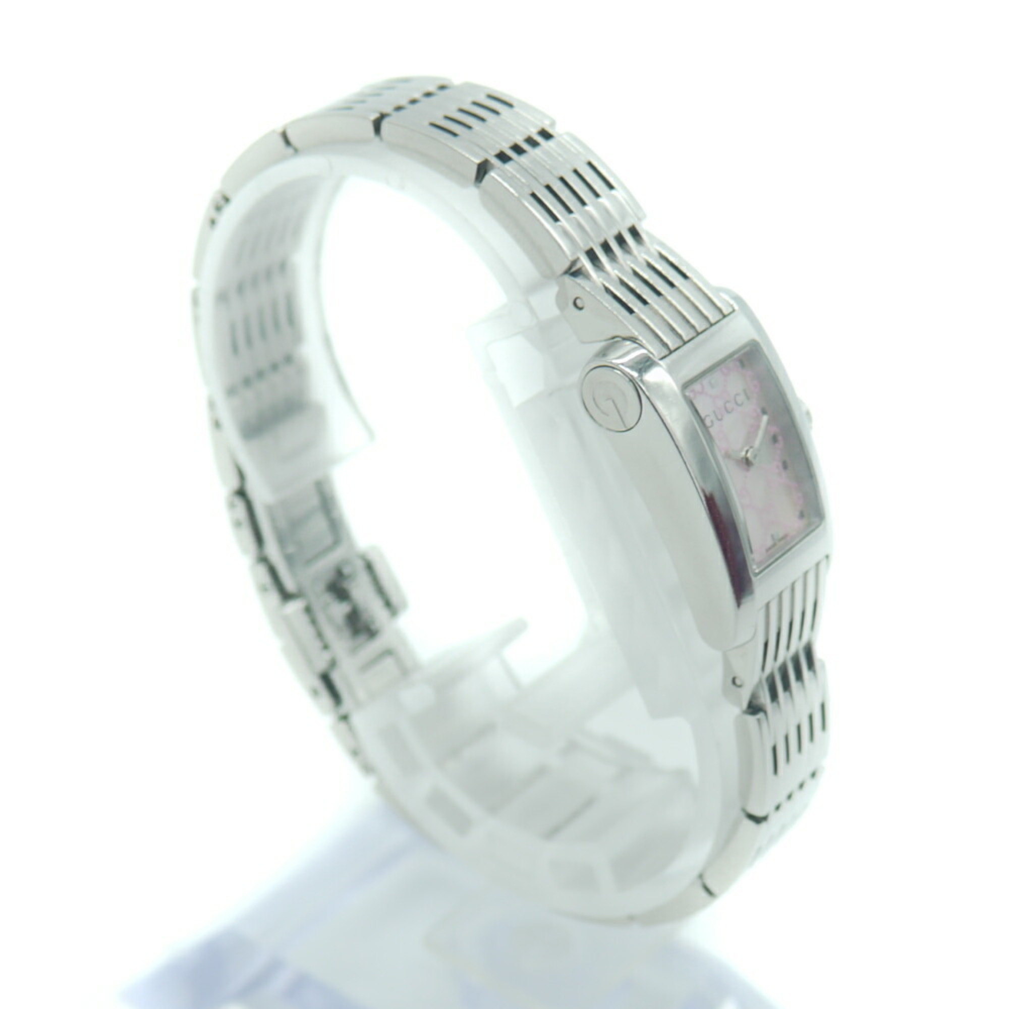 グッチ Gメトロ スクエア ピンクシェル レディース 8600L Y02031 Pre-Owned GUCCI Gucci G Metro square quartz pink shell dial
