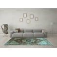 thumbnail image 3 of Ahgly Company Indoor Square Persian Light Blue Traditional Area Rugs, 6' Square, 3 of 4