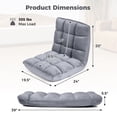 thumbnail image 4 of Giantex Chaise de Sol Réglable, Chaise Longue de Jeu à 14 Positions, Sofa Paresseux Rembourré, Gris, 4 of 9
