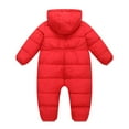 thumbnail image 2 of SYNPOS Infant Baby Girl Boy Cartoon Down Jacket Snowsuit Fleece Lined Hooded Jumpsuit Outwear, 2 of 3