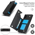 thumbnail image 5 of Dteck Flip Leather Wallet Case for iPhone 16 5G, Crossbody Wallet Phone Case with Credit Card Holder Strap Lanyard, Women Girl Purse Kickstand, Black, 5 of 8