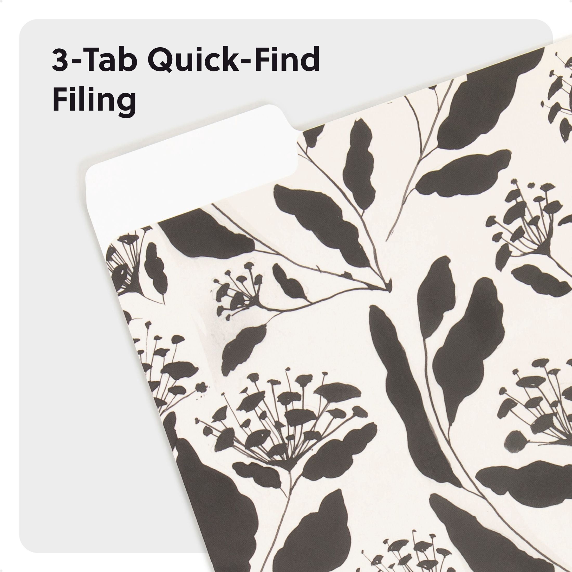 U Brands Fashion File Folders, Set of 12, Refined Roots, 1/3-Cut Tabs, Letter Size