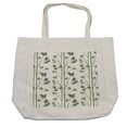 thumbnail image 1 of Bamboo Print Shopping Bag, Simple Exotic Foliage Leafy Japanese Tree Plants in Nature Tones, Eco-Friendly Reusable Bag for Groceries Beach and More, 15.5" X 14.5", Cream, by Ambesonne, 1 of 2