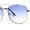 Silver Blue, variant on Double Bridge Rectangular Officer Color Gradient Metal Sunglasses Gold Pink