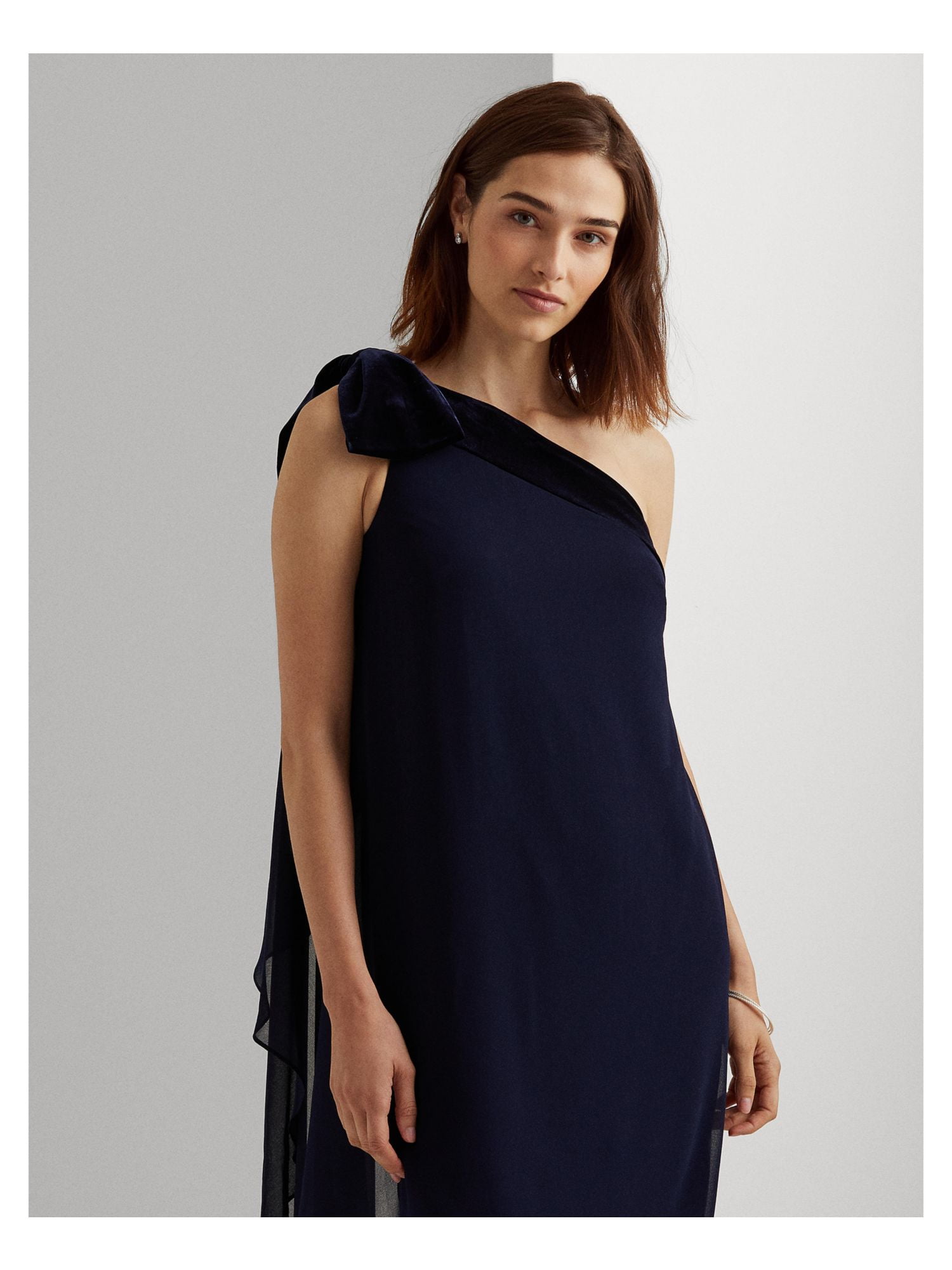 ralph lauren navy one shoulder dress Dress Hire: RALPH LAUREN - One Shoulder Gown in Navy | Designer Dress Hire Perth | Little Borrowed Dress