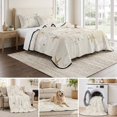 thumbnail image 6 of Quilts Queen Size Bedding Set, Coastal Starfish Lightweight Quilted Comforter, Vintage Ocean Marine Life Beach Floral Soft Reversible Bedspread Coverlet with Pillow Covers for All Season, 90" x 96", 6 of 9